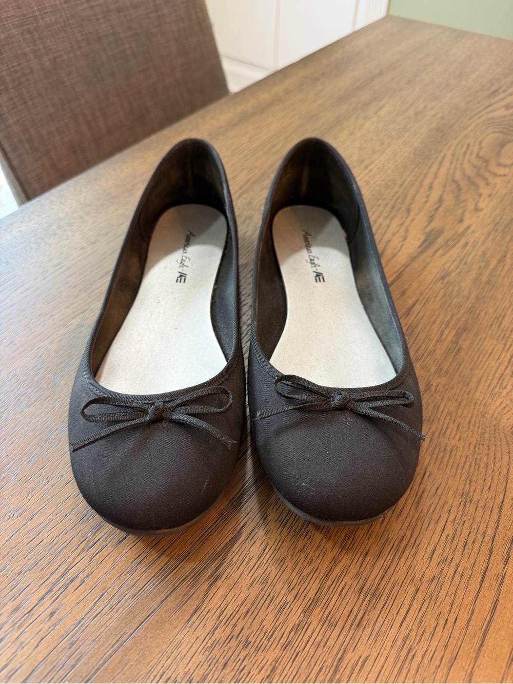 American Eagle By Payless Black Bow Ballet Flats